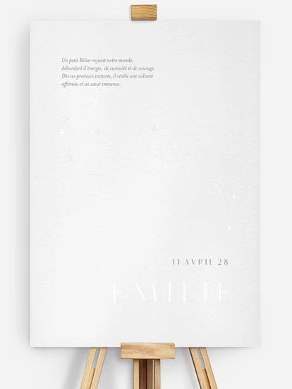 Affiche naissance Constellation du Bélier