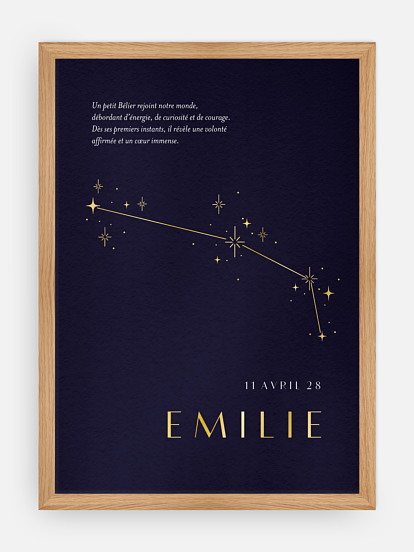 Affiche naissance Constellation du Bélier
