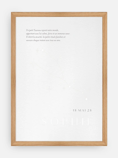 Affiche naissance Constellation du Taureau