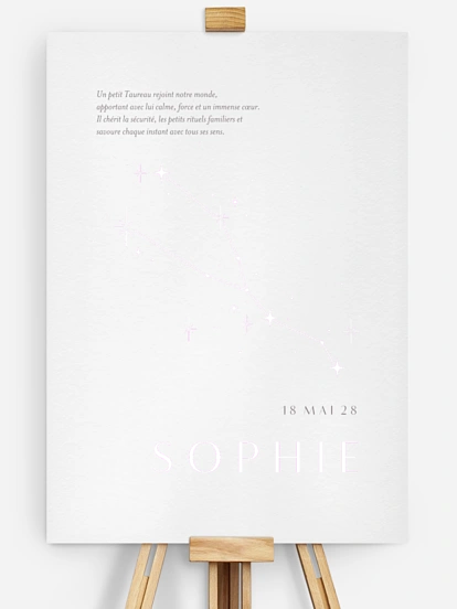 Affiche naissance Constellation du Taureau