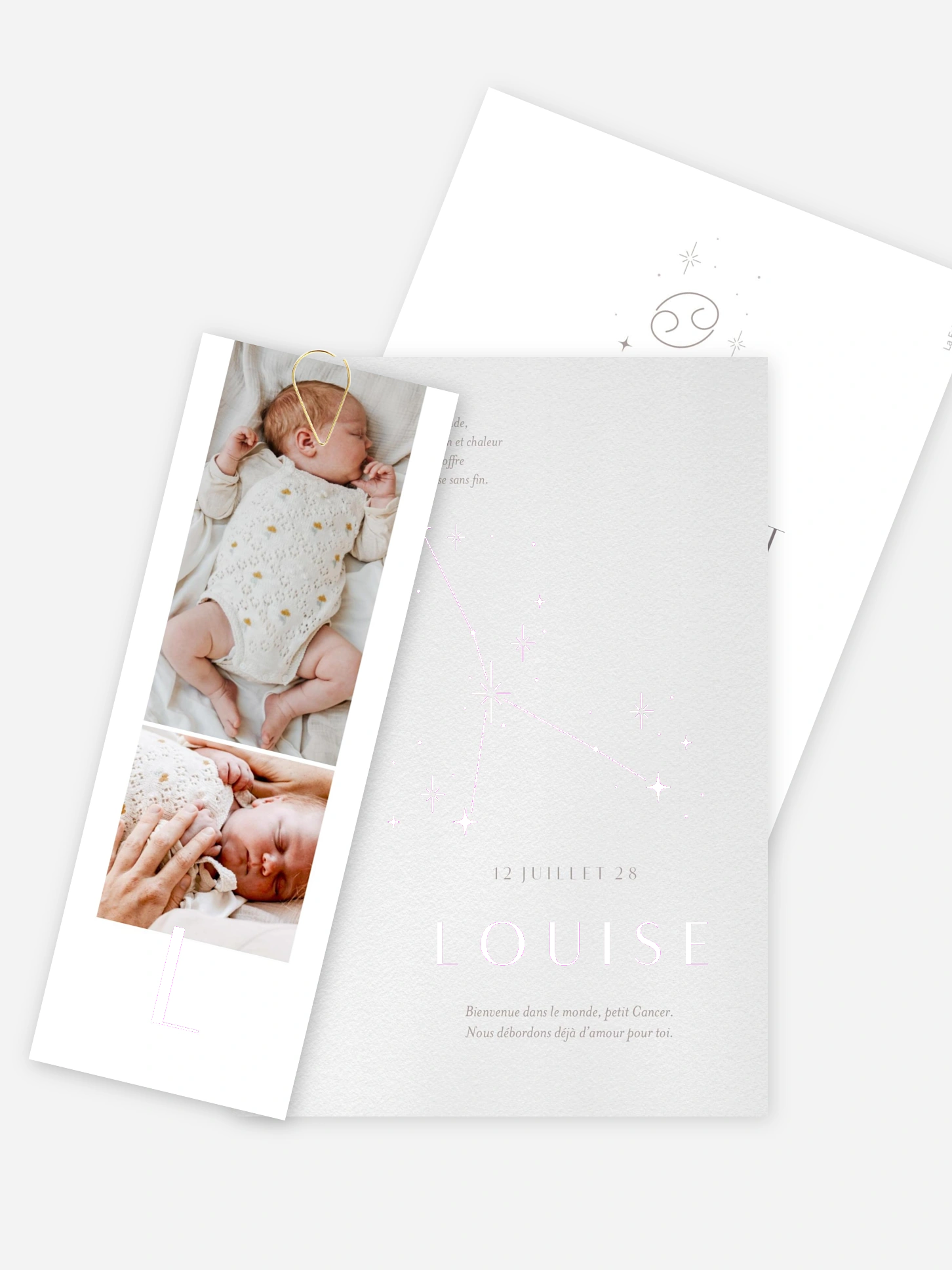 Faire-part naissance Constellation du Cancer
