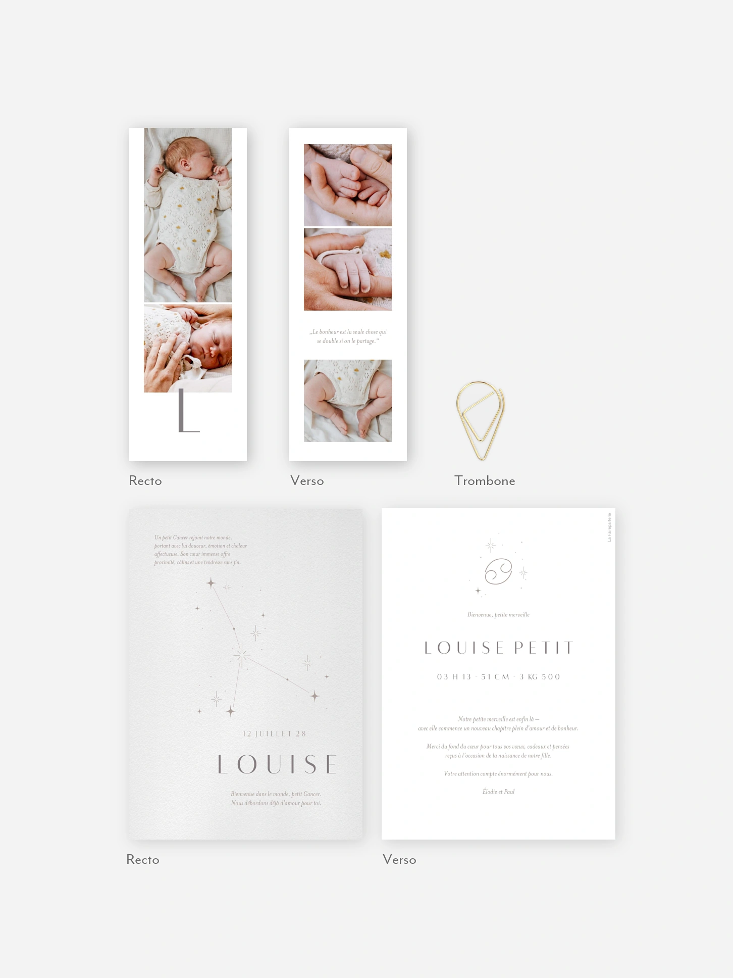 Faire-part naissance Constellation du Cancer