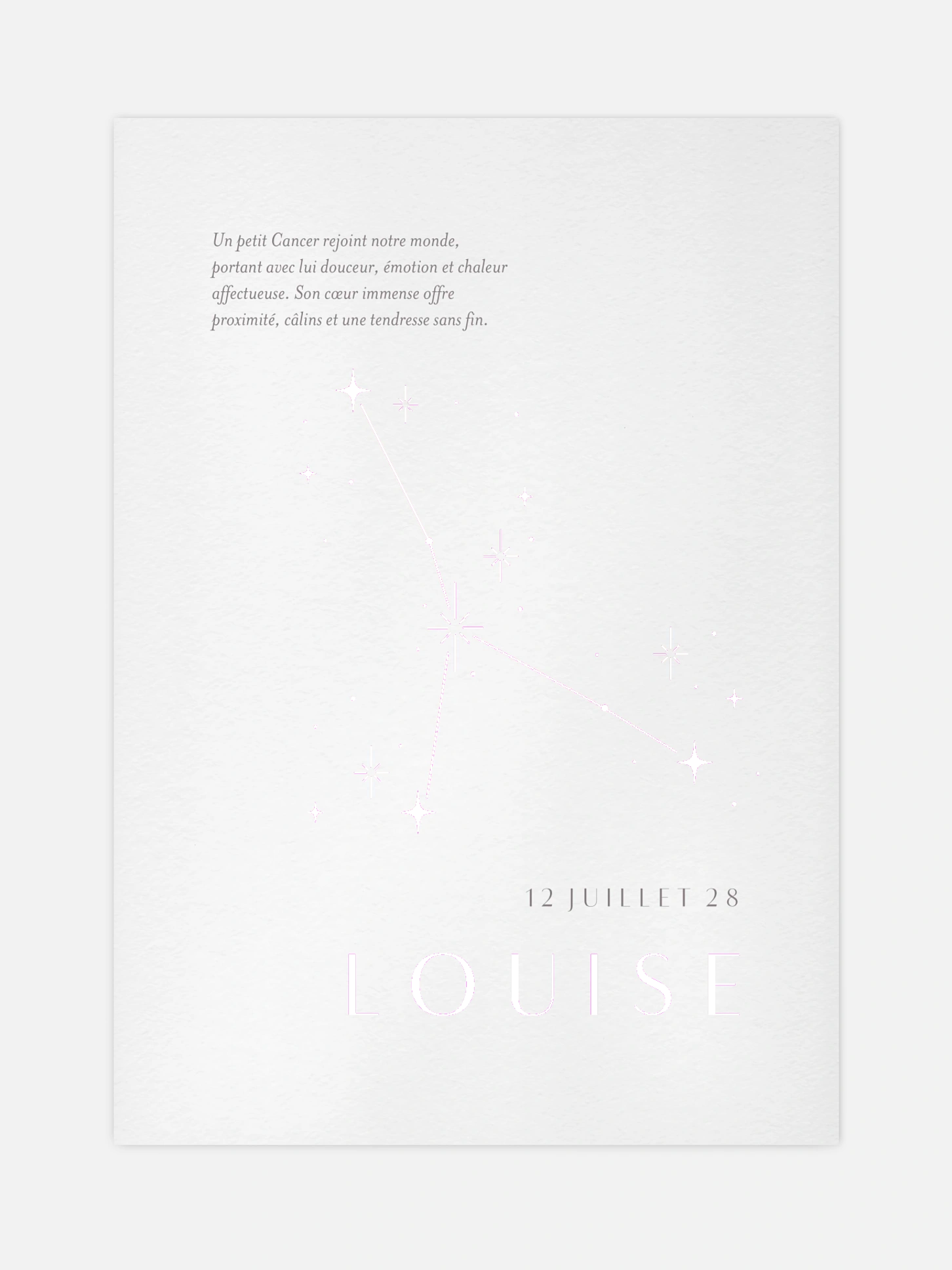 Affiche naissance Constellation du Cancer