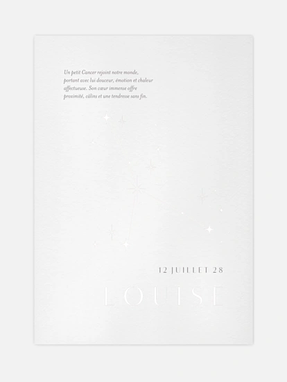 Affiche naissance Constellation du Cancer