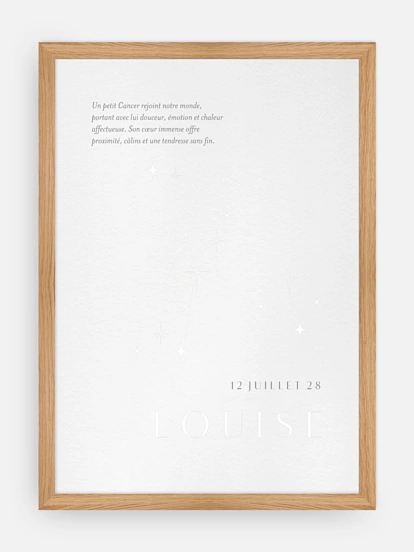 Affiche naissance Constellation du Cancer