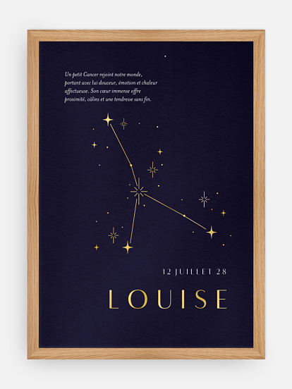 Affiche naissance Constellation du Cancer