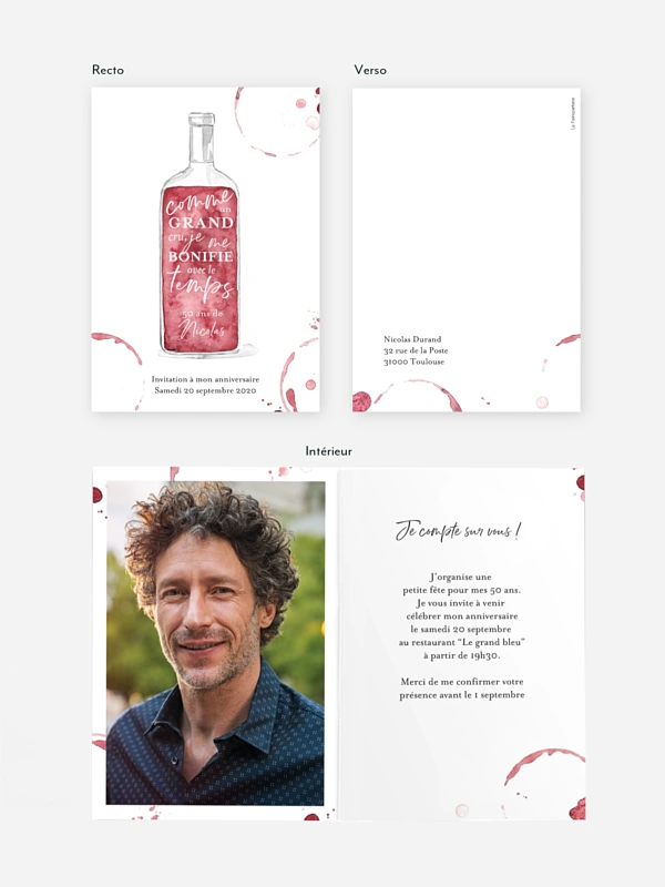 invitation anniversaire 50 Grand cru