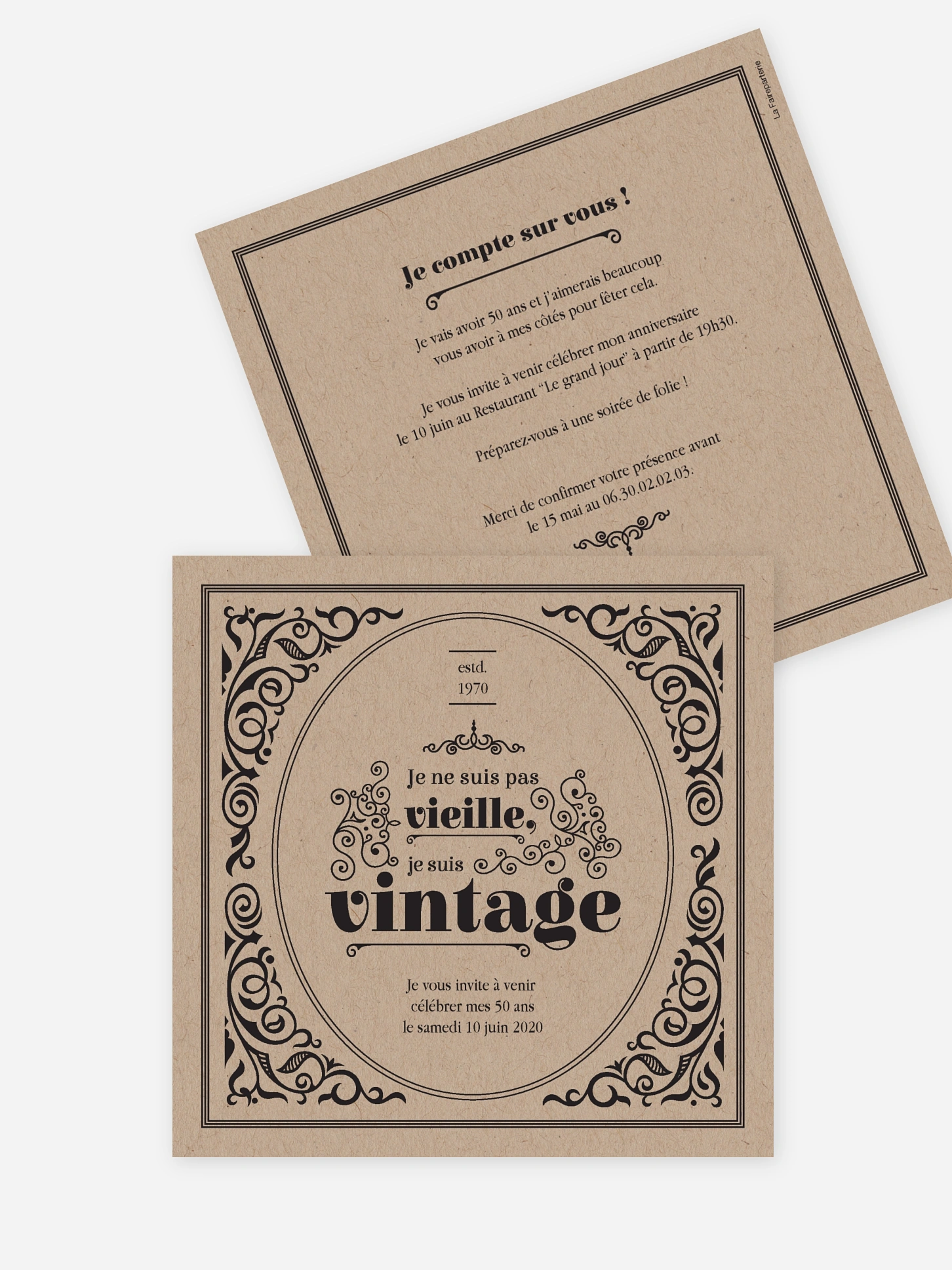 invitation anniversaire 50 Anniversaire vintage