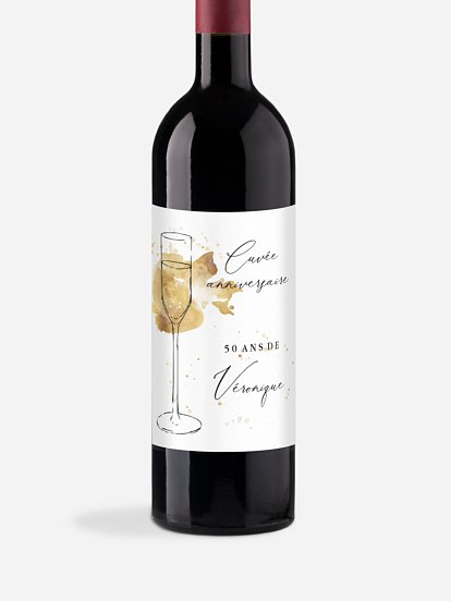 Étiquette pour bouteille Flûte à champagne