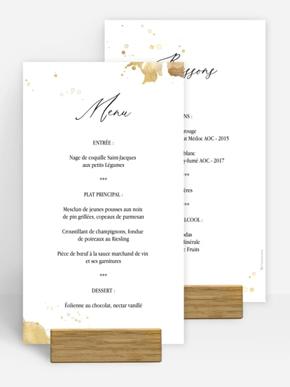 menu anniversaire Flûte à champagne