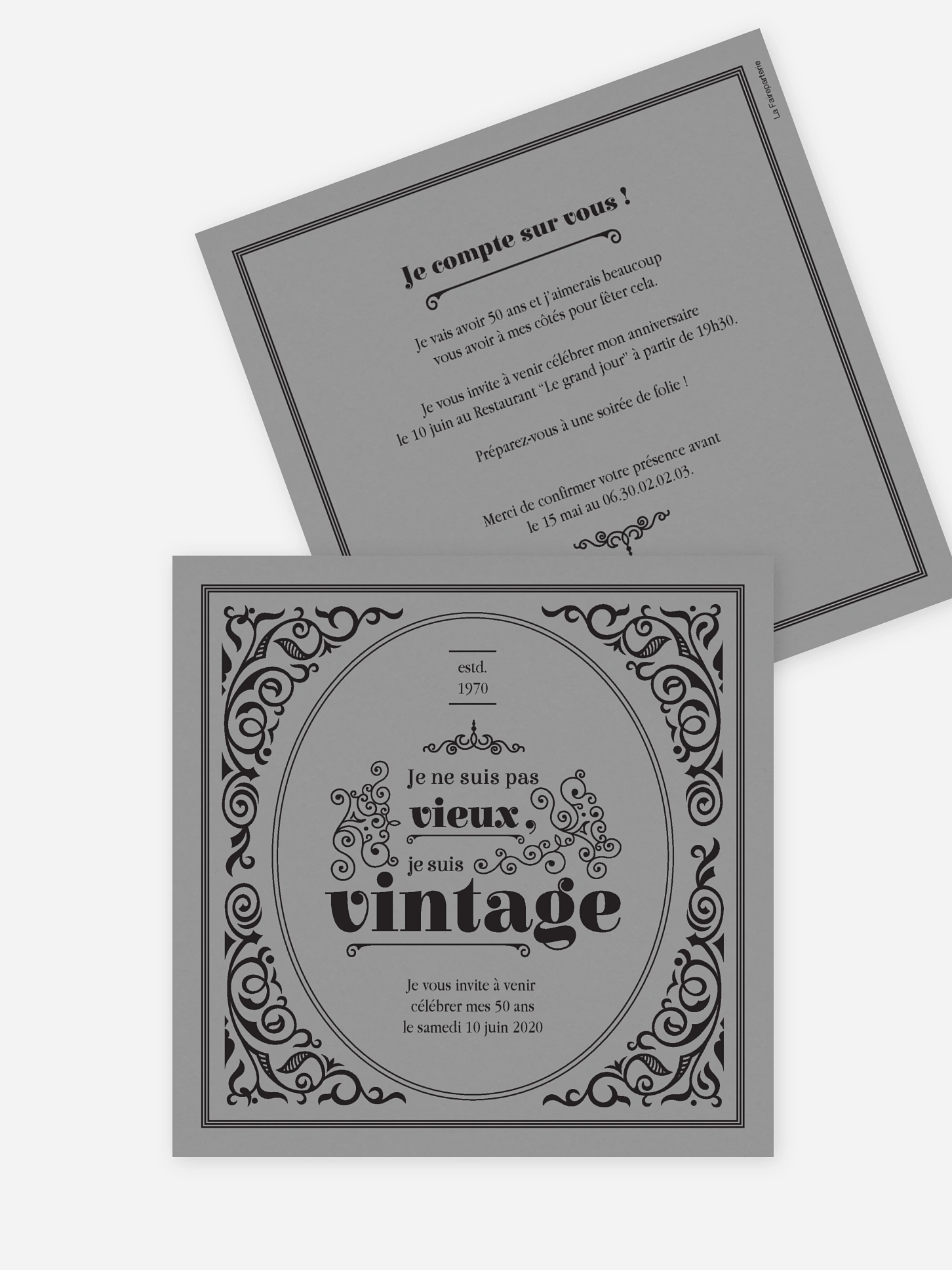 invitation anniversaire 50 Anniversaire vintage
