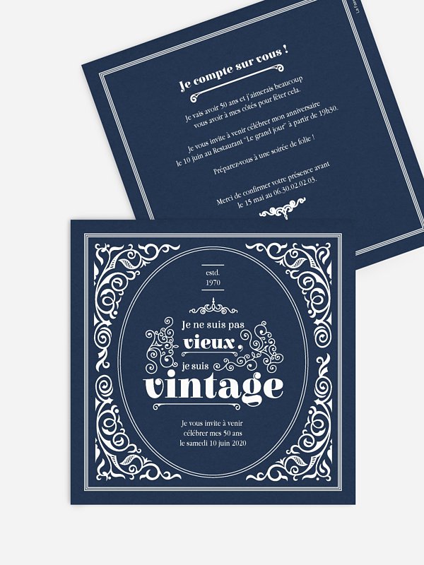 invitation anniversaire 50 Anniversaire vintage