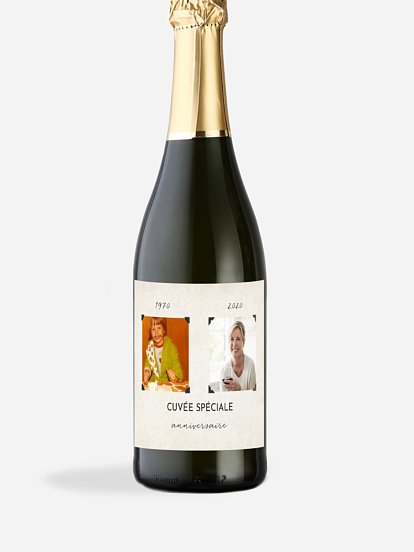 Étiquette pour bouteille Hier et aujourd'hui