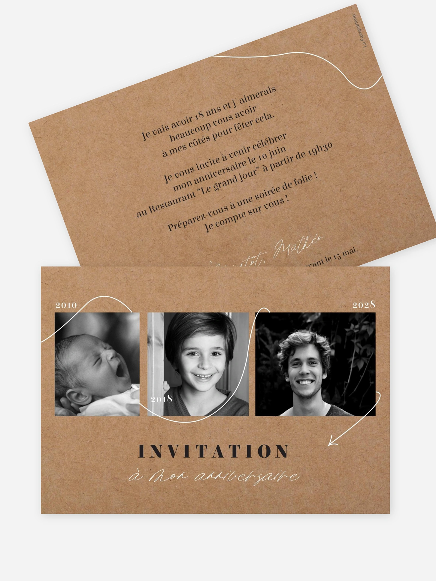 invitation anniversaire 18 Au fil du temps