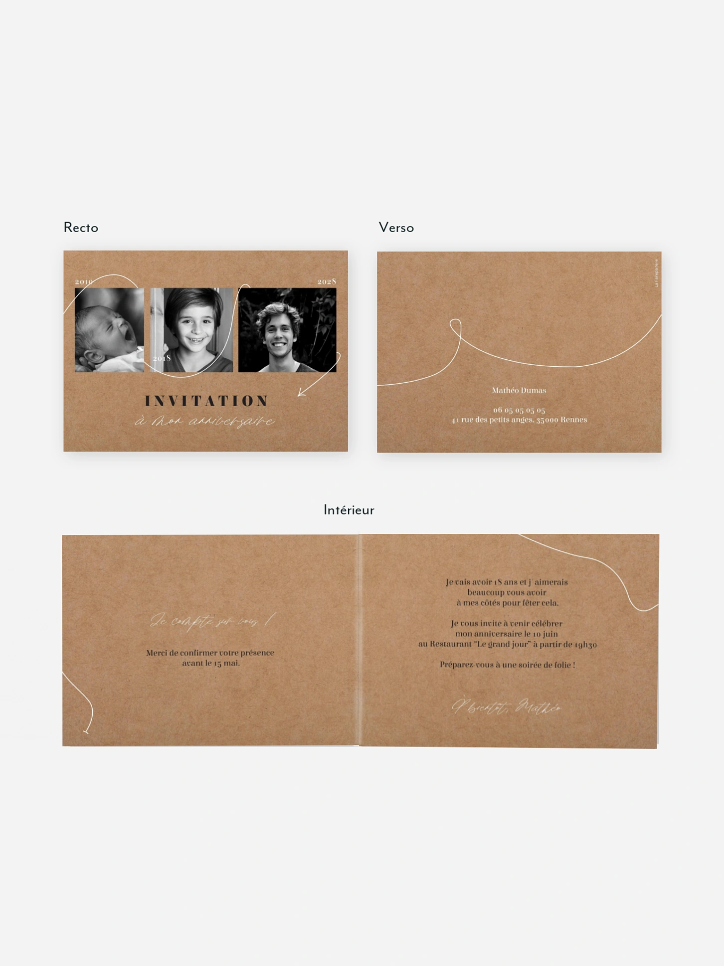 invitation anniversaire 18 Au fil du temps