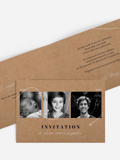 invitation anniversaire 18 Au fil du temps