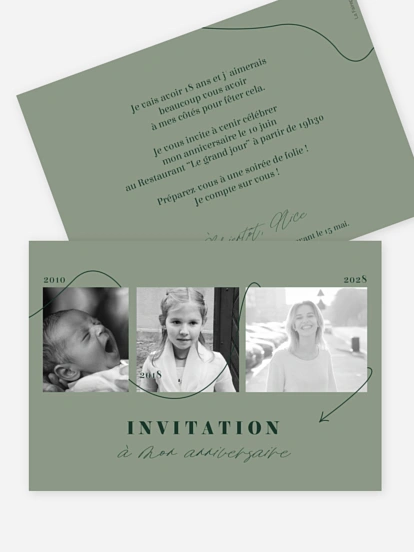 invitation anniversaire 18 Au fil du temps