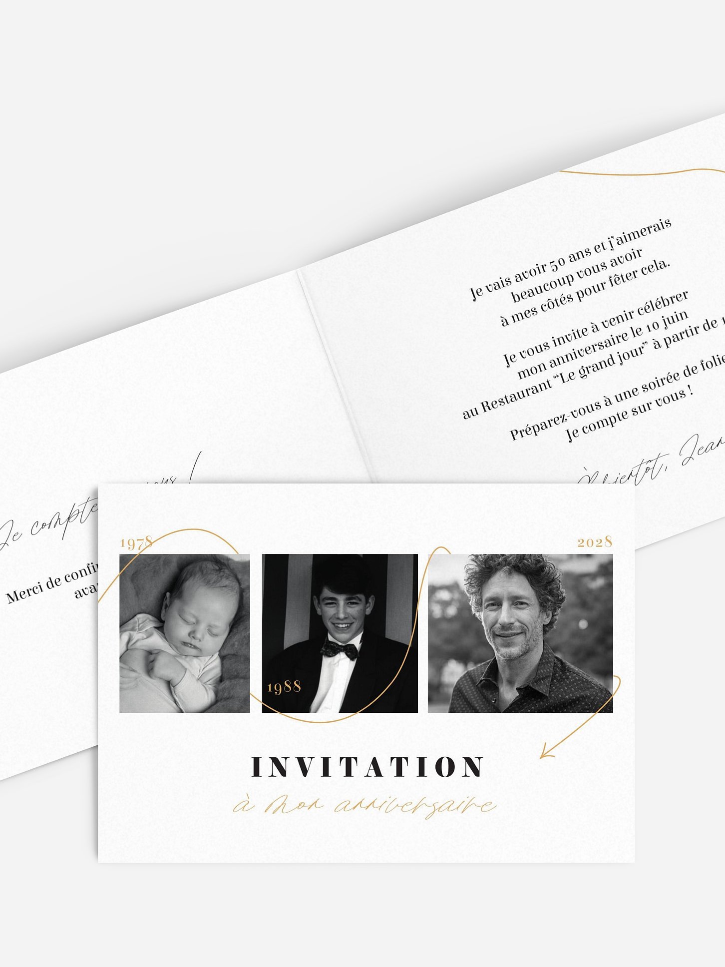 invitation anniversaire 50 Au fil du temps
