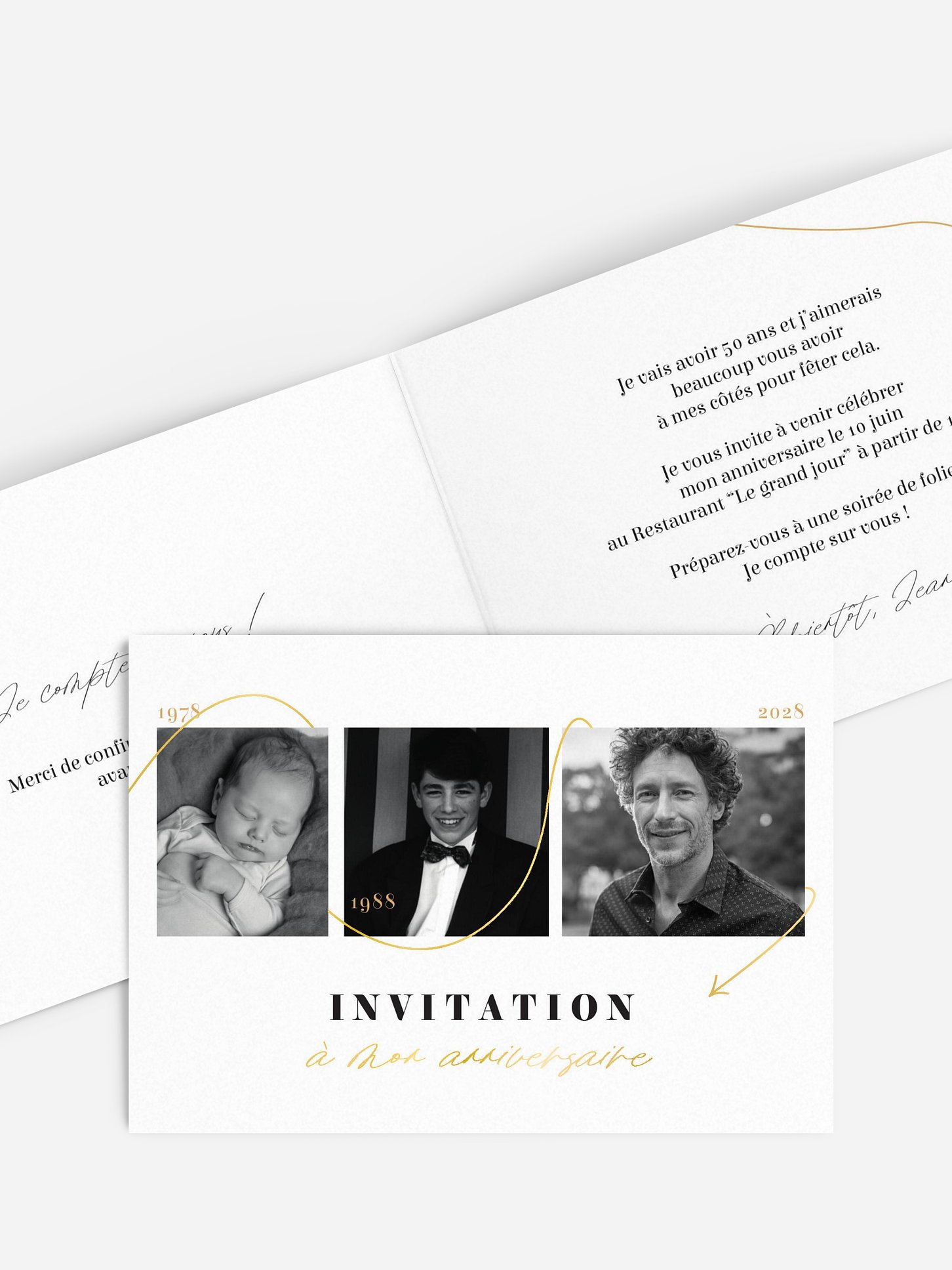 invitation anniversaire 50 Au fil du temps