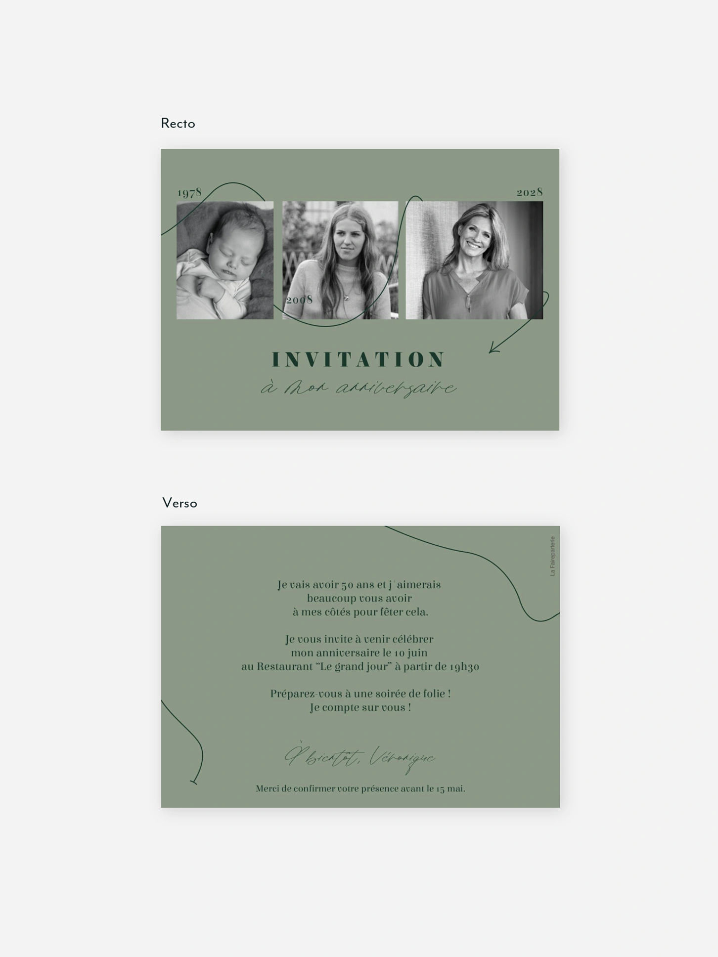 invitation anniversaire 50 Au fil du temps