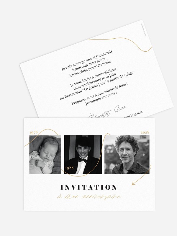 invitation anniversaire 50 Au fil du temps