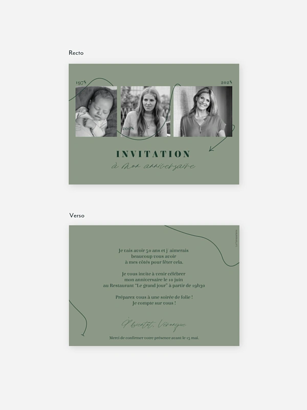 invitation anniversaire 50 Au fil du temps