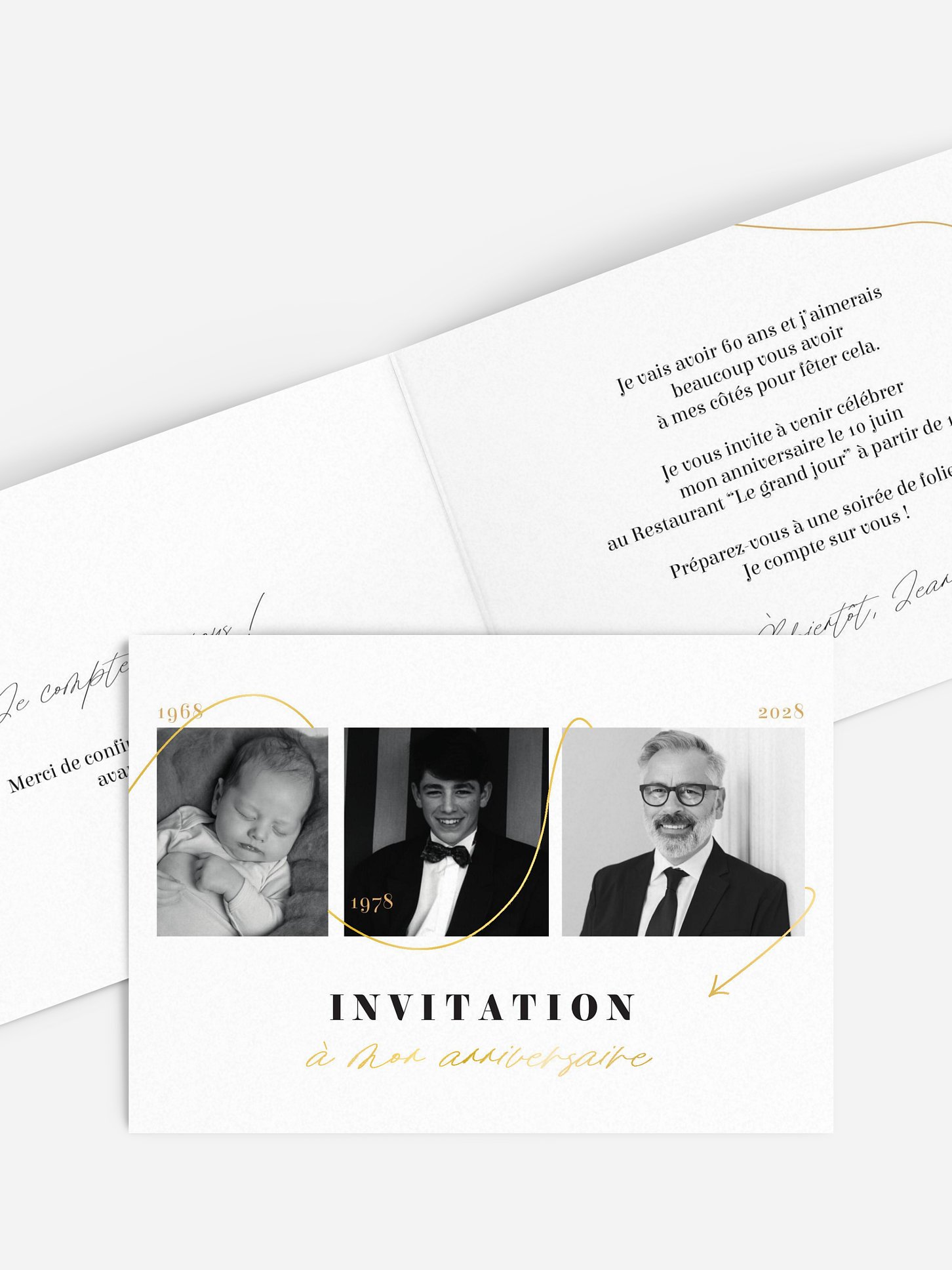 invitation anniversaire 60 Au fil du temps
