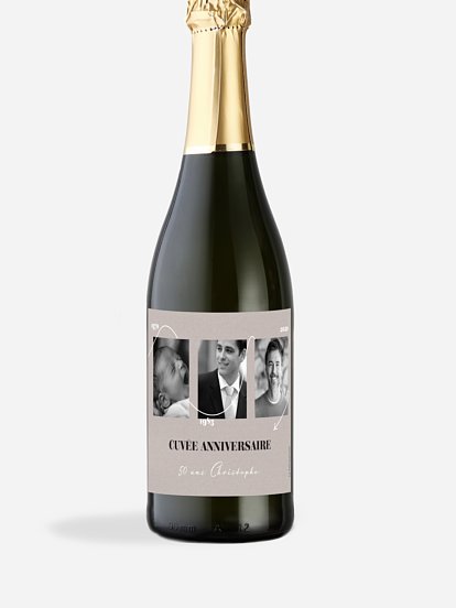 Étiquette pour bouteille Au fil du temps