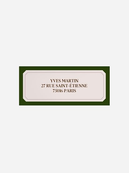 étiquette expéditeur anniversaire Château