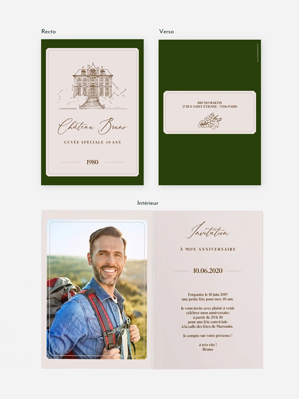 invitation anniversaire 40 Château