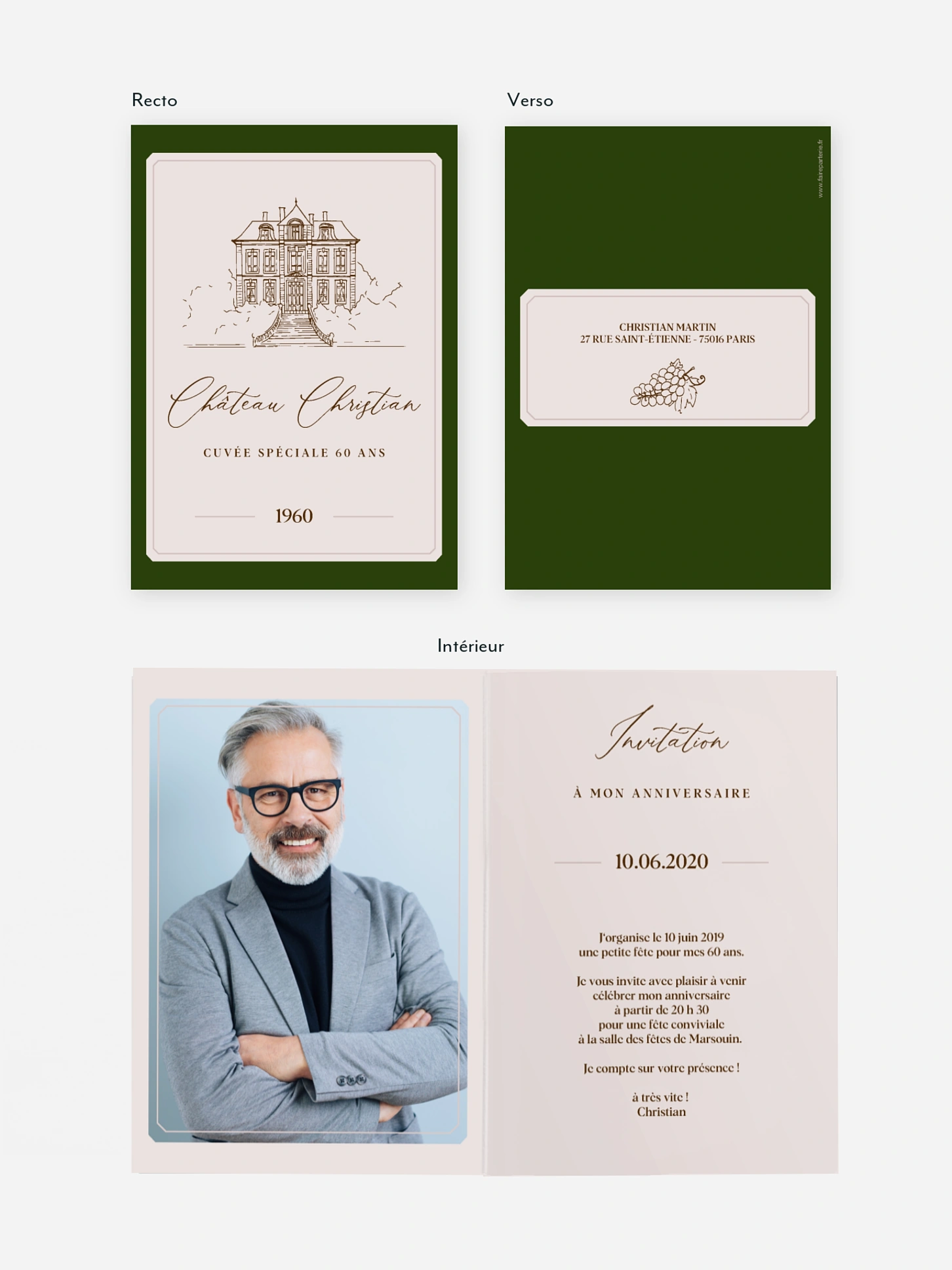 invitation anniversaire 60 Château