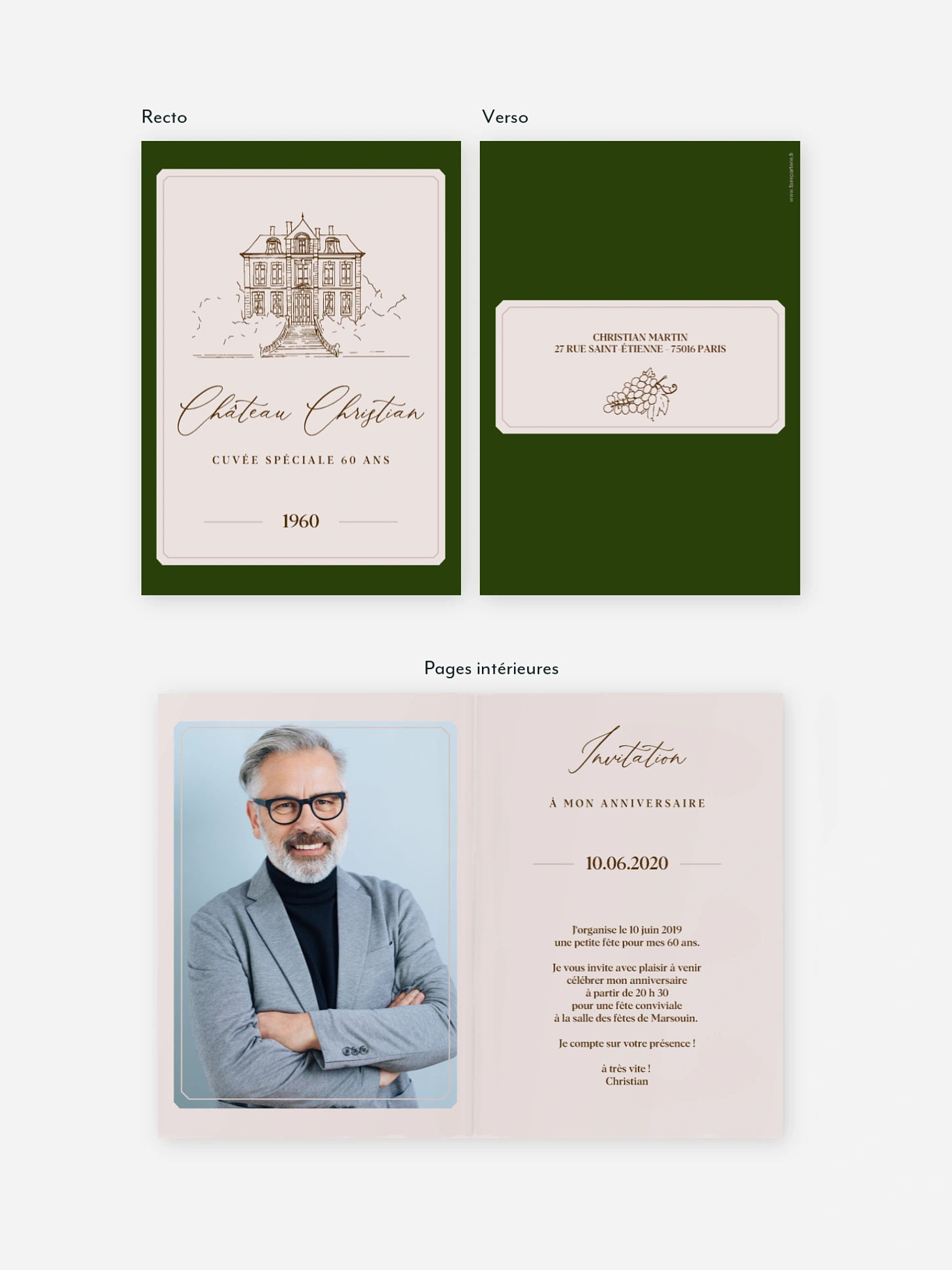 invitation anniversaire 60 Château