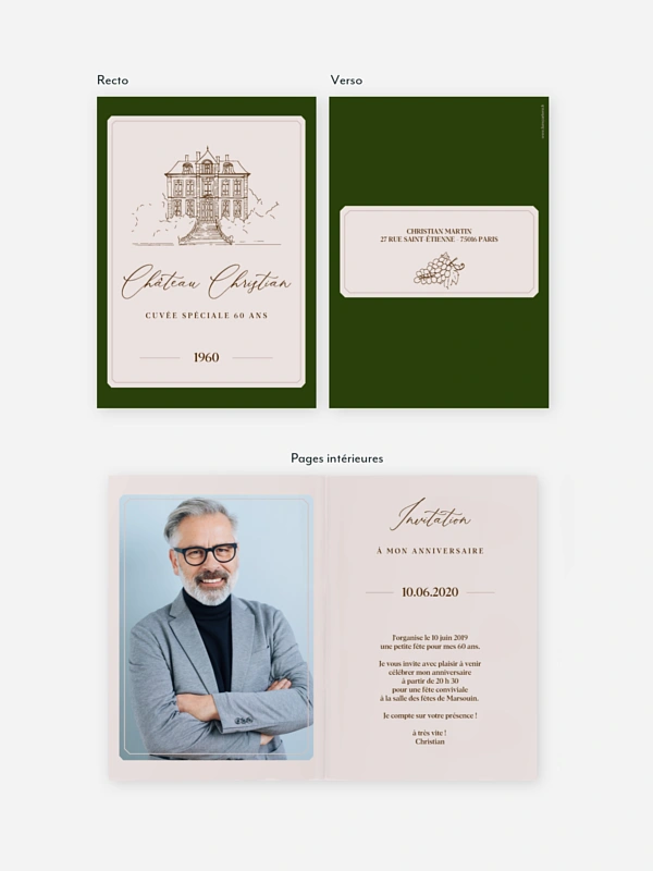 invitation anniversaire 60 Château