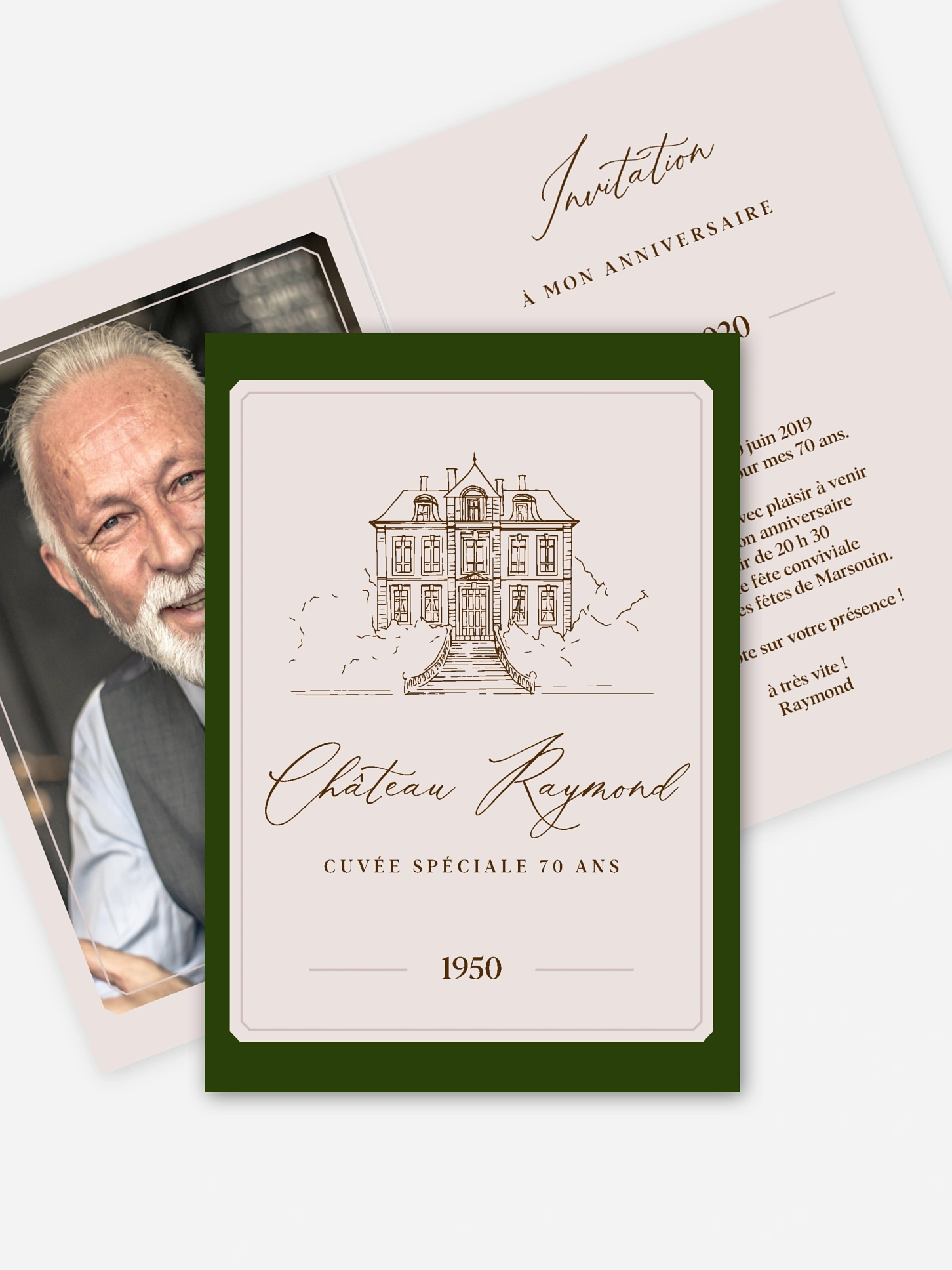 invitation anniversaire 70 Château