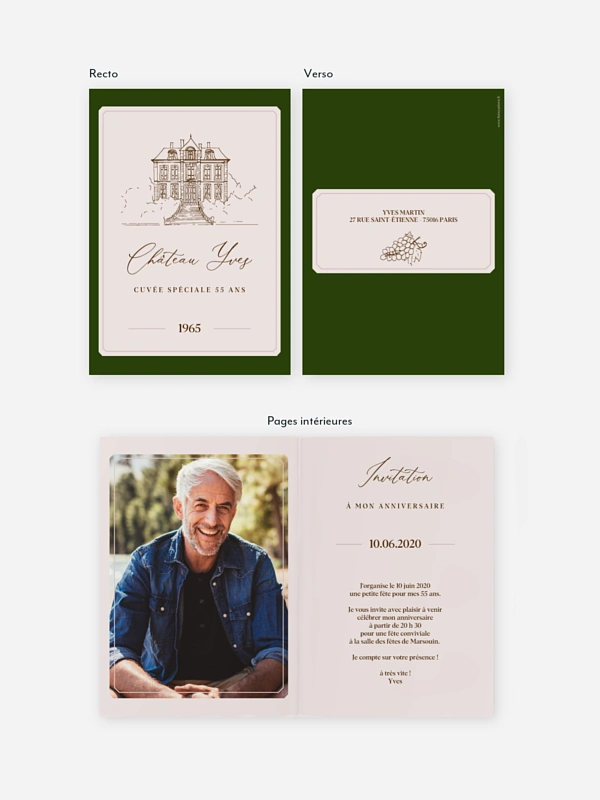 invitation anniversaire Château