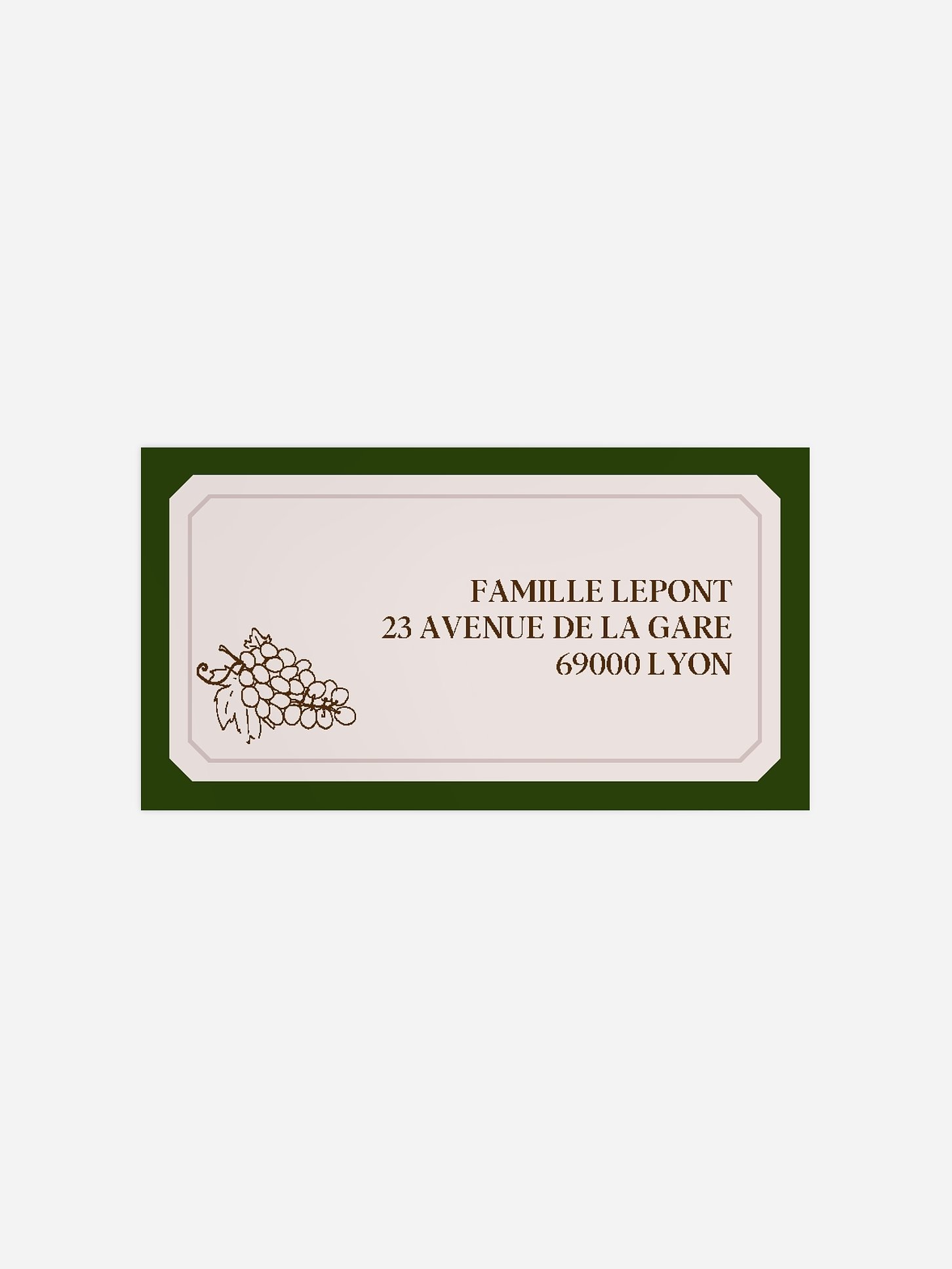 étiquette destinataire anniversaire Château