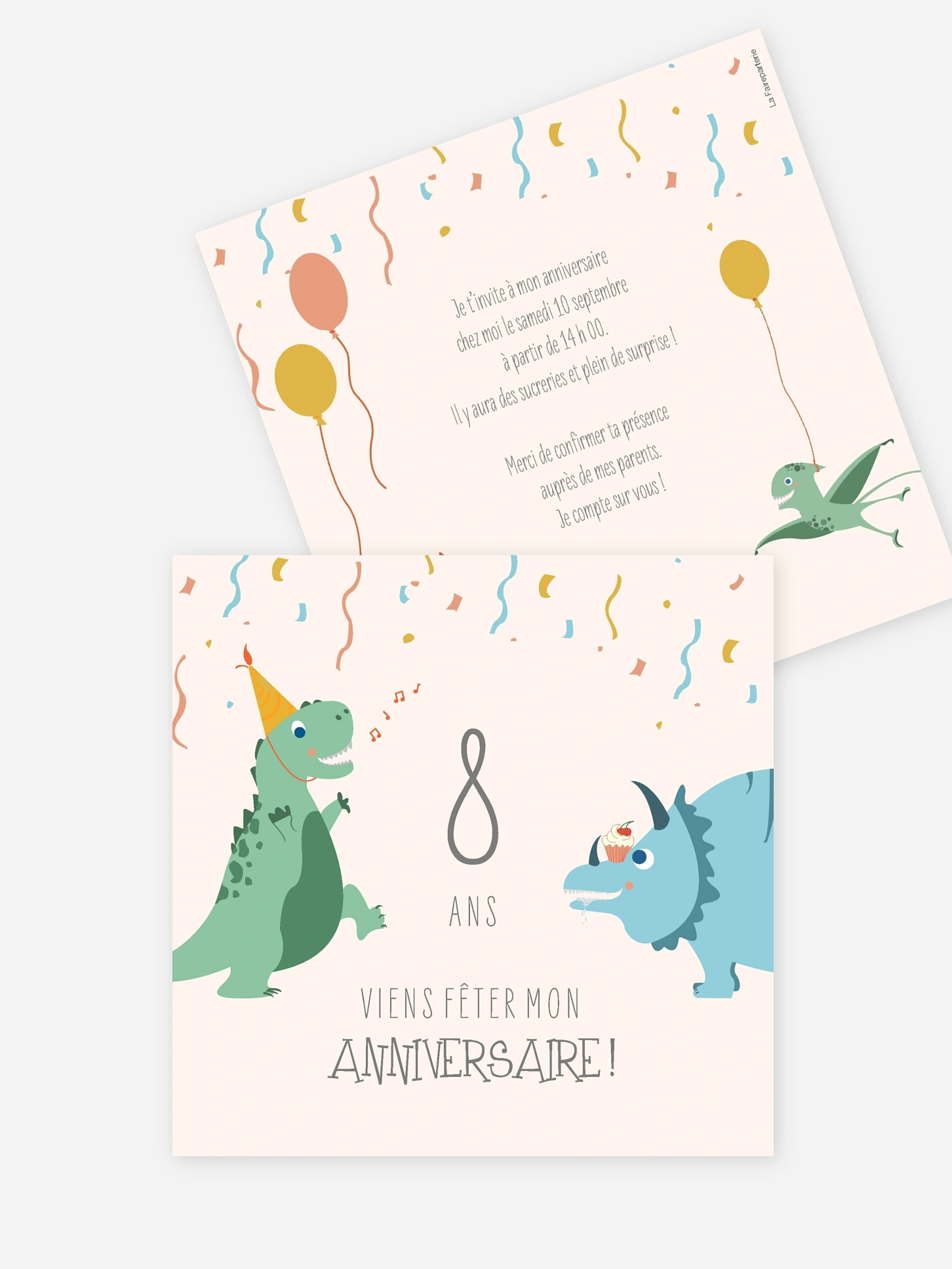 invitation anniversaire enfant Fête des Dinosaures