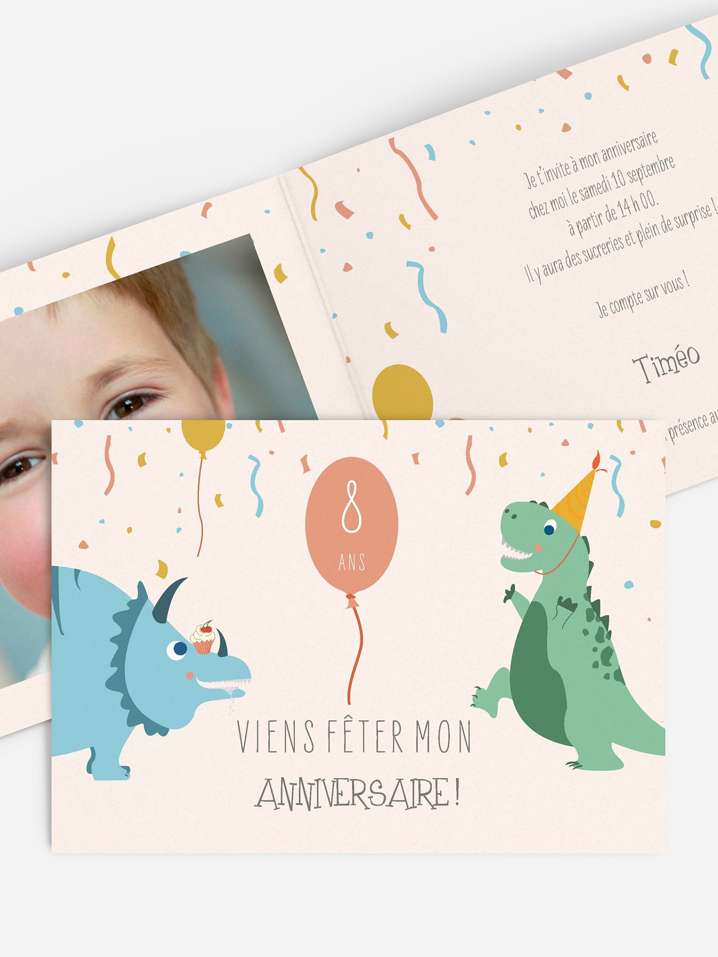 invitation anniversaire enfant Fête des Dinosaures