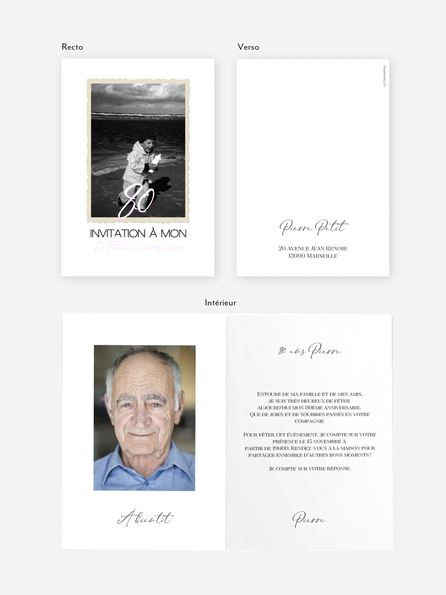 invitation anniversaire 80 Souvenirs d'enfance