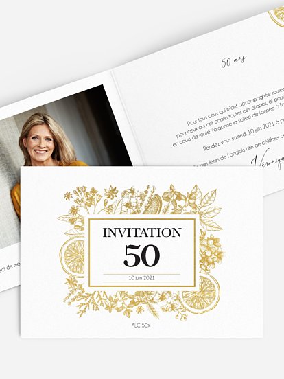 Invitation anniversaire 50 Guirlande lumineuse