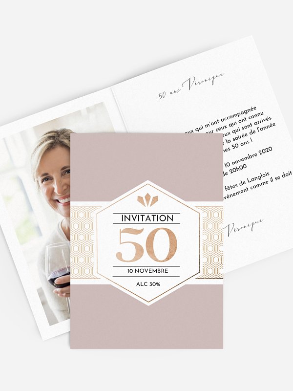Invitation Anniversaire 50 Label
