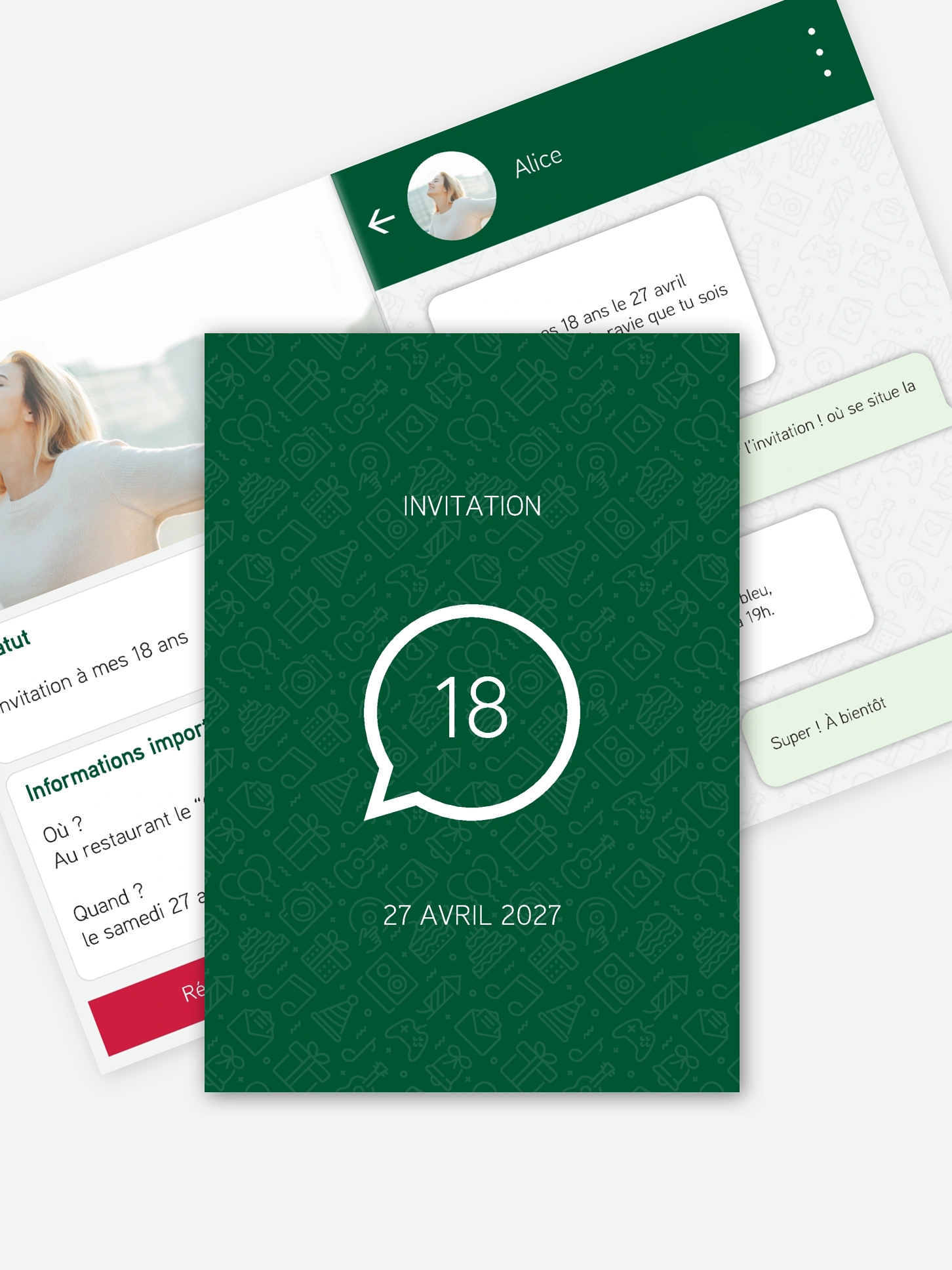 invitation anniversaire 18 Messenger
