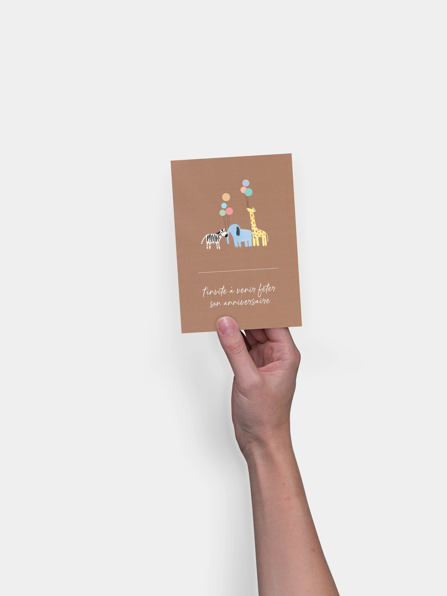 invitation anniversaire enfant Ballons et animaux