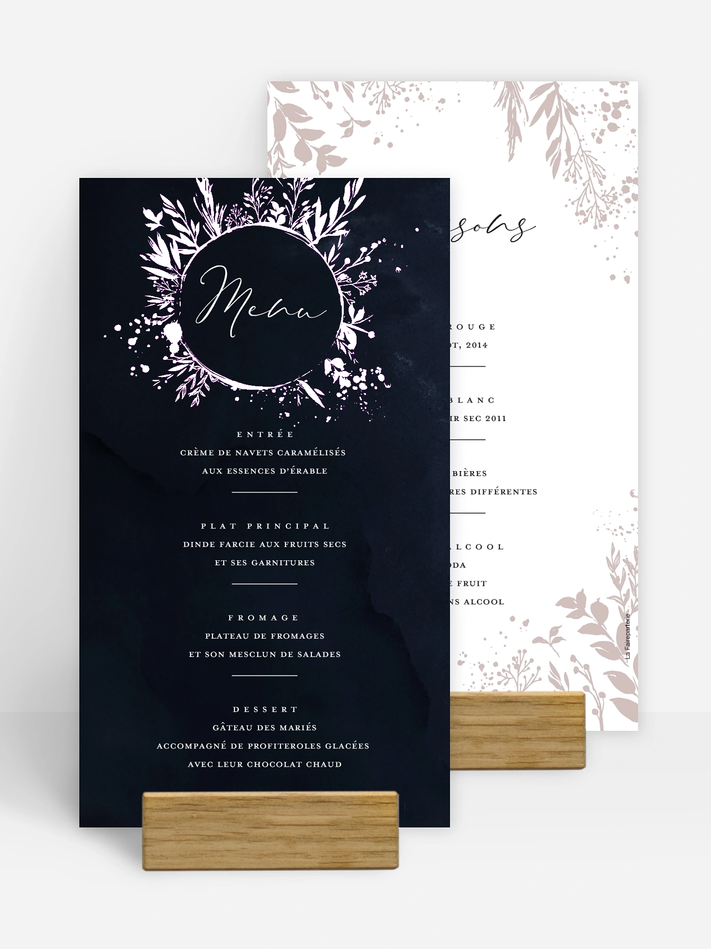 Menu mariage Envolée florale