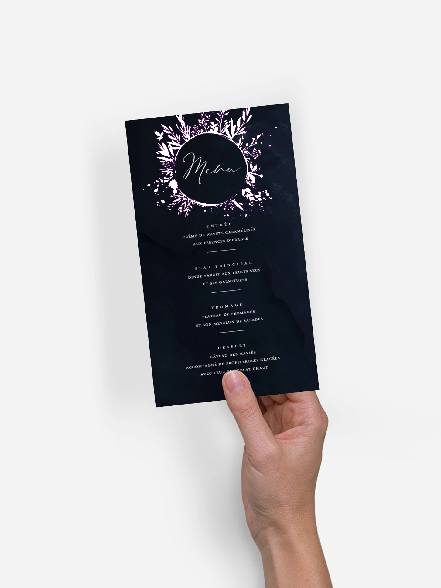 Menu mariage Envolée florale