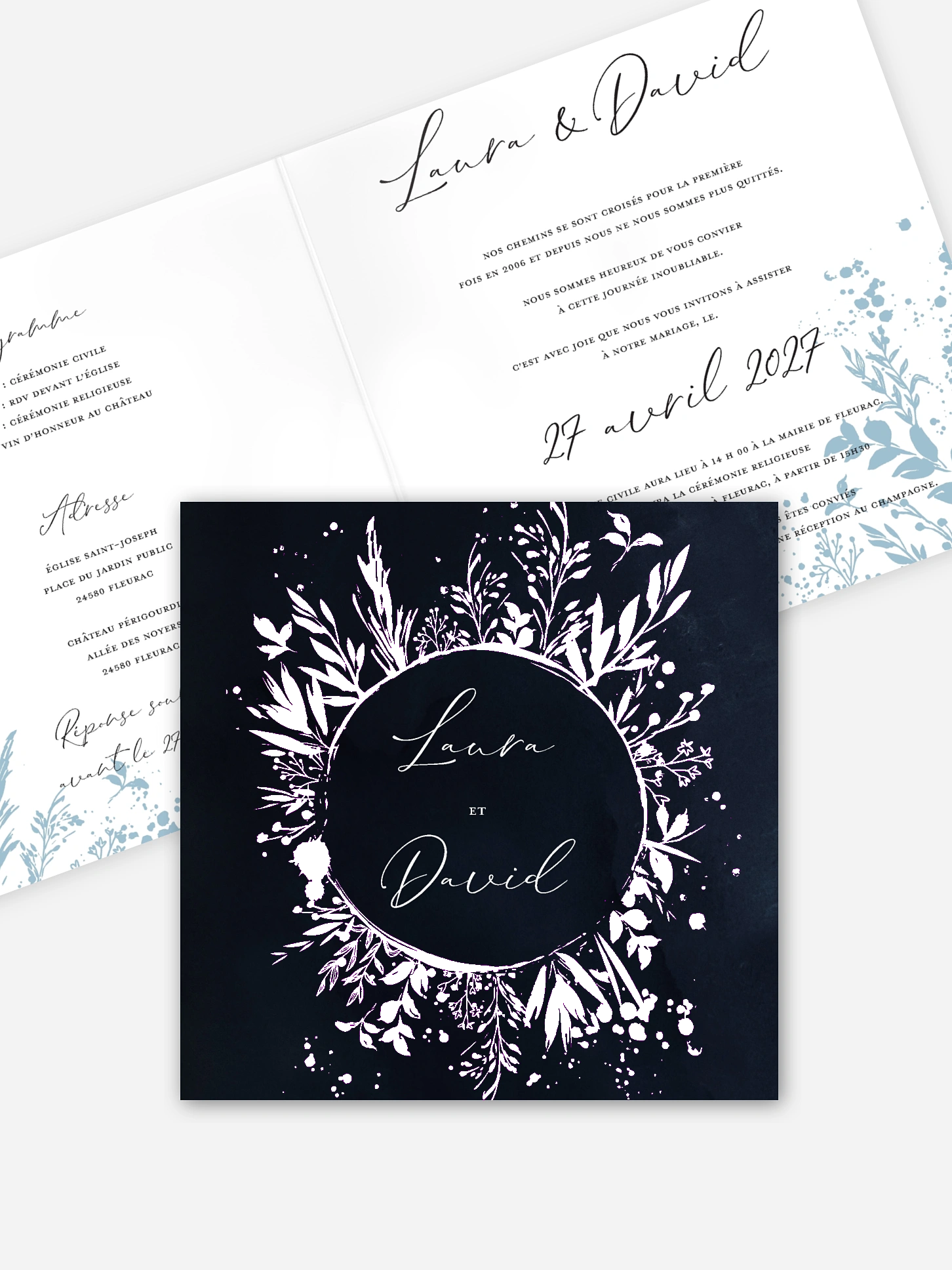 Faire-part de mariage Envolée florale