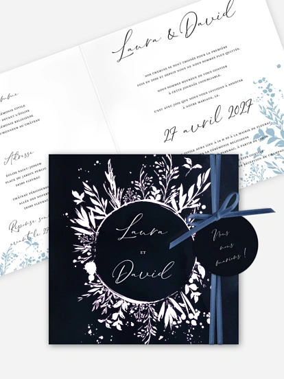 Faire-part de mariage Envolée florale