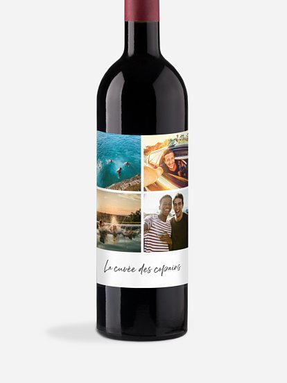 Étiquette pour bouteille La cuvée des copains
