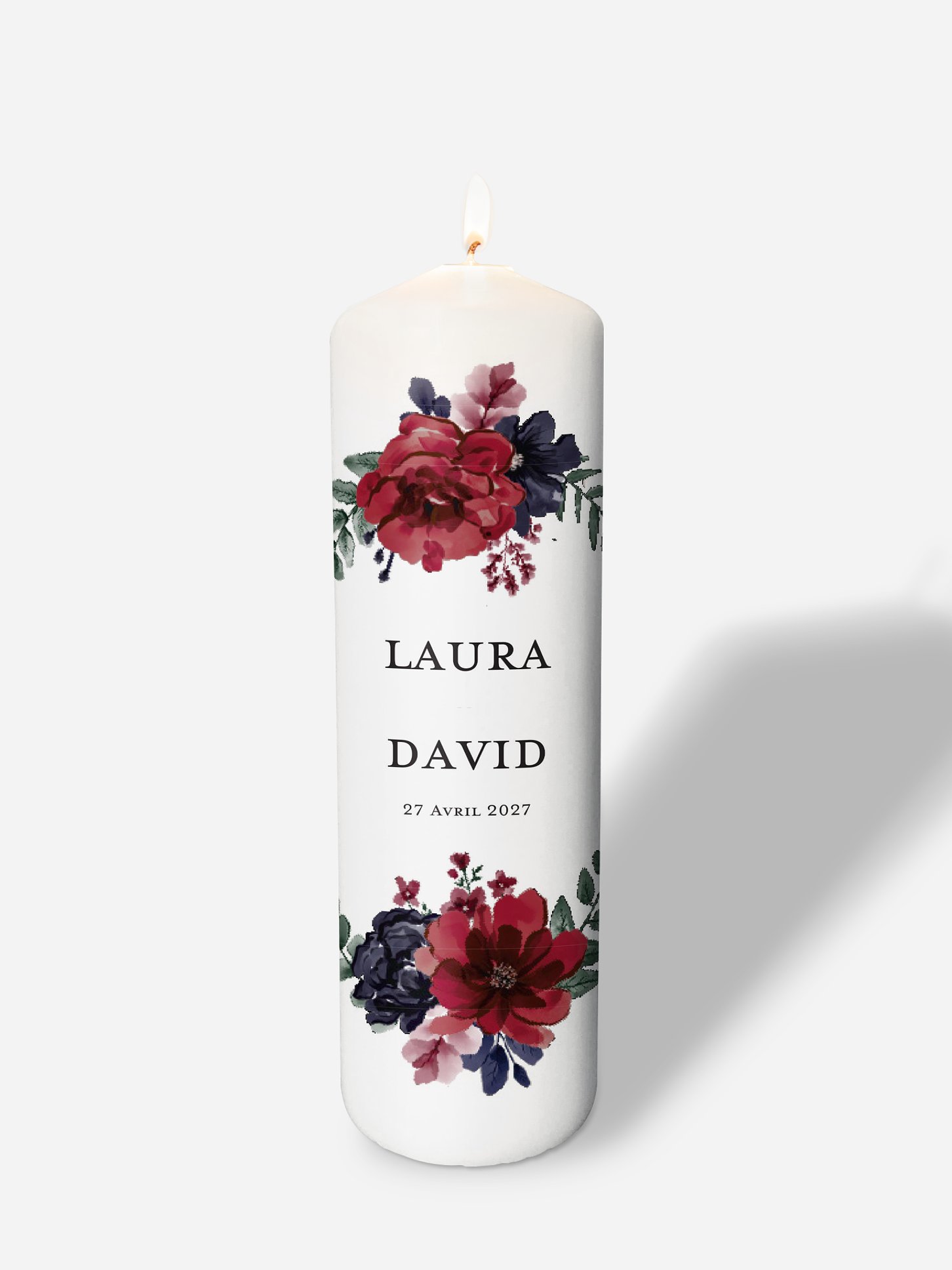 Bougie mariage Cadre floral