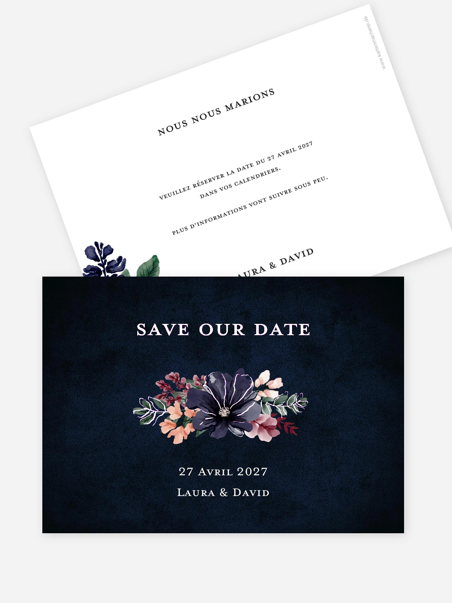 Save the date Cadre floral